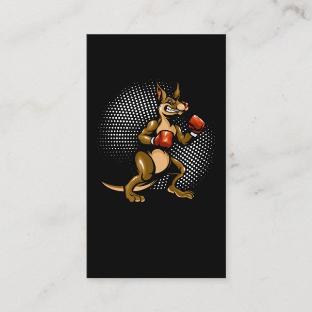 Kangaroo Humour Boxer Animal Fun Boxing Business Card (Front)