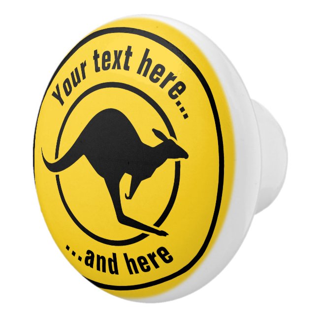 Kangaroo Icon Ceramic Knob (Right)
