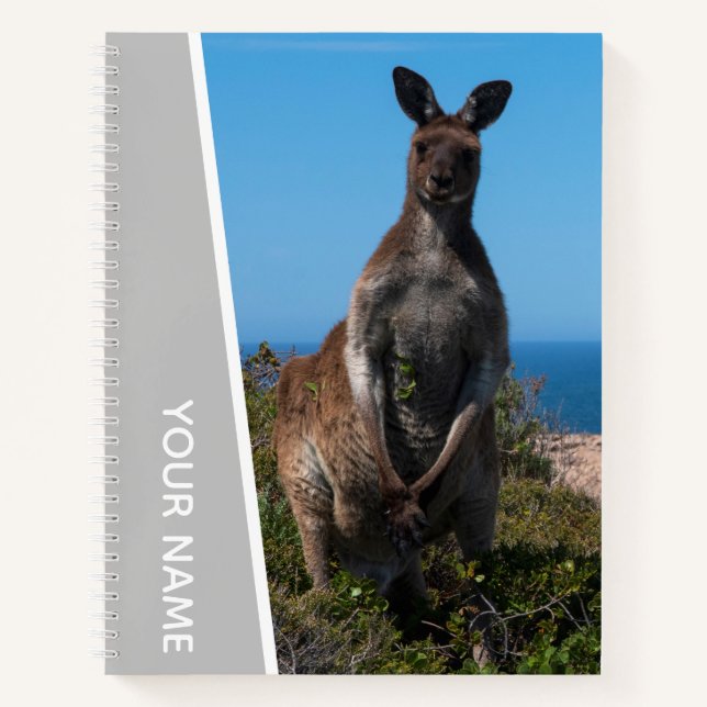 Kangaroo in Australia, Custom Silver Notebook (Front)