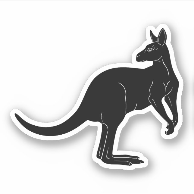 Kangaroo in black colour minimalism  (Front)