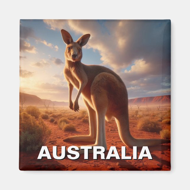 Kangaroo in the Outback Australia Magnet (Front)