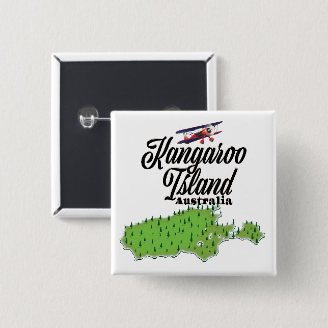 Kangaroo Island Australia map 15 Cm Square Badge (Front & Back)