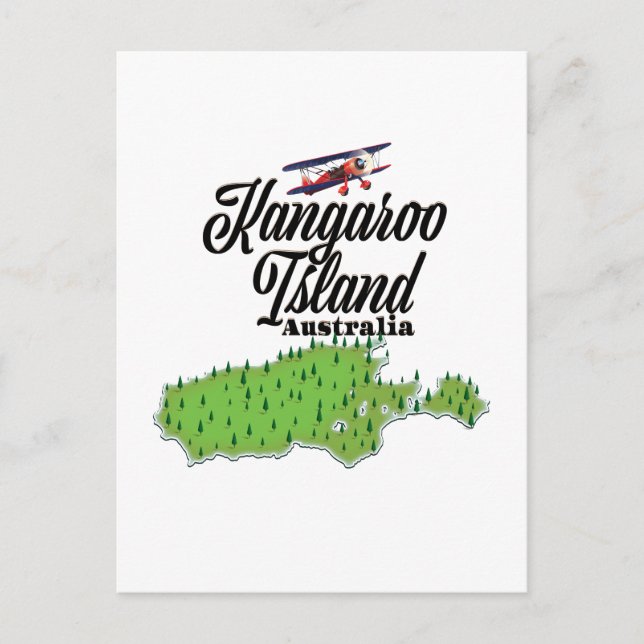 Kangaroo Island Australia map Postcard (Front)