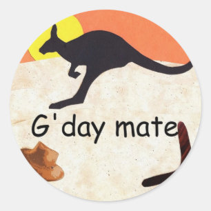 Kangaroo Jillo Classic Round Sticker