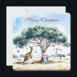 Kangaroo Koalas Emu Christmas Gumtree Baubles Holiday Card<br><div class="desc">A Christmas kangaroo,  Koalas and an Emu sitting under a gumtree decorated with baubles.  
Merry Christmas greeting on front
Merry Christmas and Happy New Year greeting inside</div>