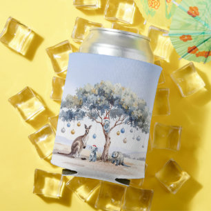 Kangaroo Koalas Platypus Christmas Gumtree Baubles Can Cooler