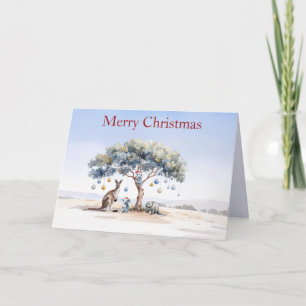 Kangaroo Koalas Platypus Christmas Gumtree Baubles Card