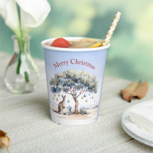 Kangaroo Koalas Platypus Christmas Gumtree Baubles Paper Cups
