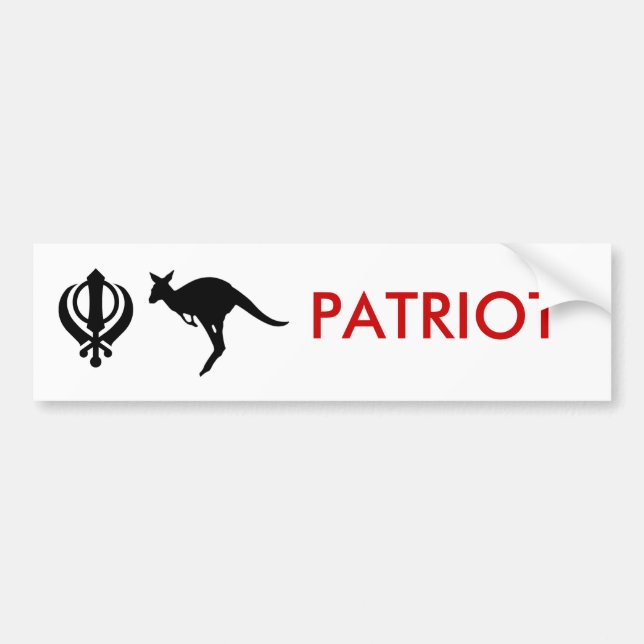 KANGAROO, kunda2, PATRIOT Bumper Sticker (Front)