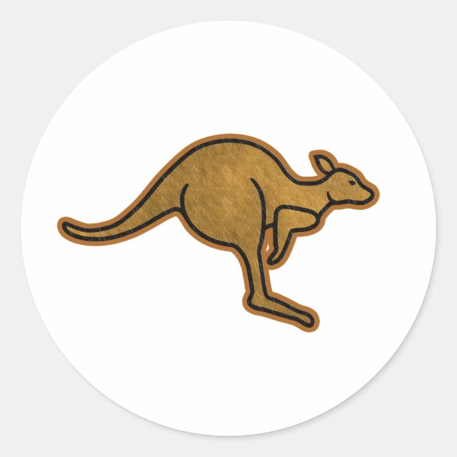 Kangaroo Logo Classic Round Sticker (Front)