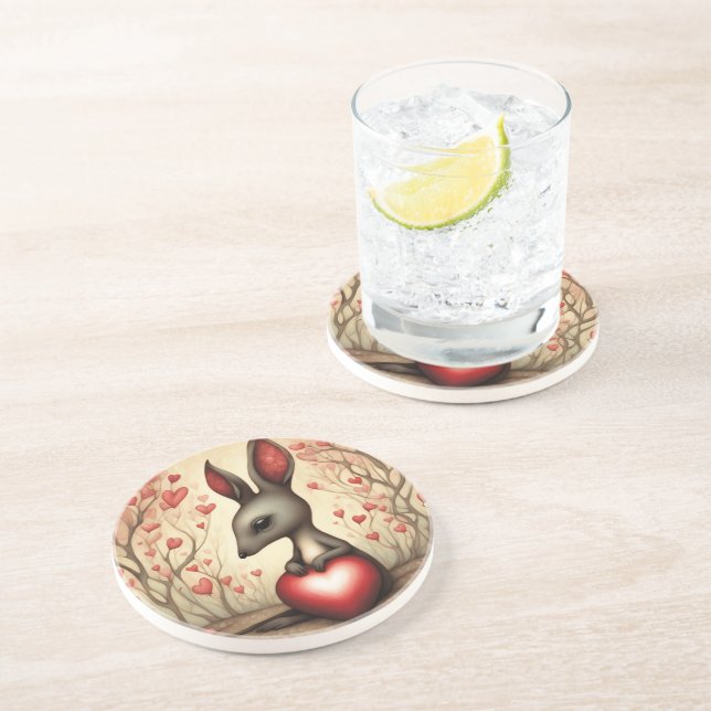 Kangaroo Love 1 Coaster (Side)