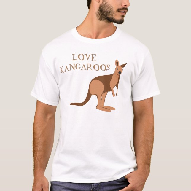 Kangaroo Love Australian Animals T-Shirt (Front)