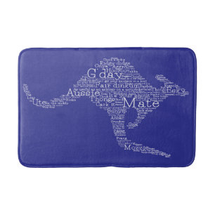 Kangaroo made of Australian slang Bath Mat