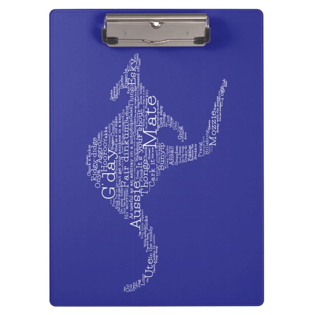 Kangaroo made of Australian slang Clipboard (Front)