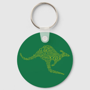 Kangaroo made of Australian slang Key Ring
