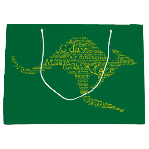 Kangaroo made of Australian slang Large Gift Bag