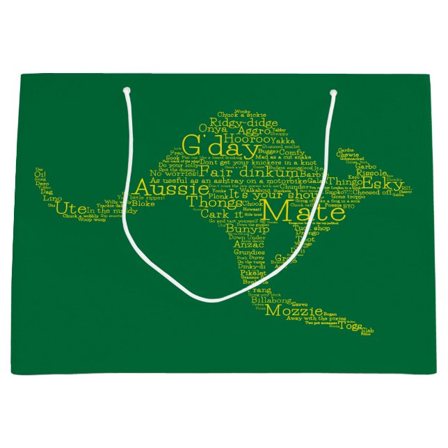 Kangaroo made of Australian slang Large Gift Bag (Front)