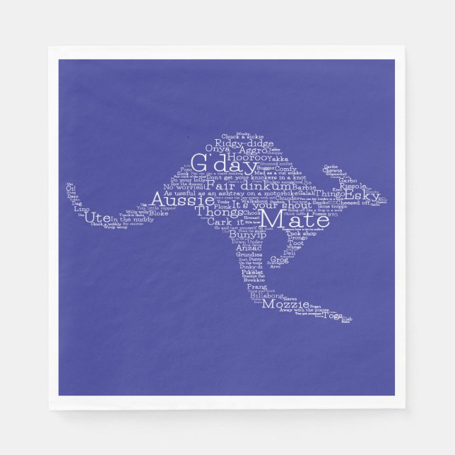 Kangaroo made of Australian slang Napkin (Front)