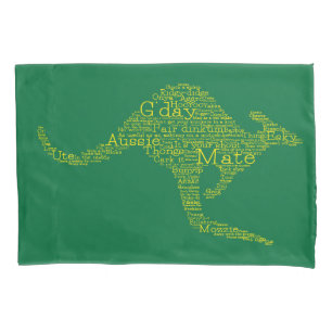 Kangaroo made of Australian slang Pillowcase