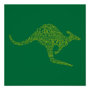 Kangaroo made of Australian slang Poster