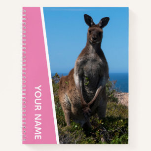 Kangaroo Male in Australia, Custom Pink Notebook