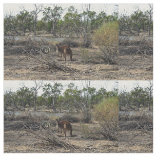 Kangaroo Meanwhile At The Billabong, Fabric