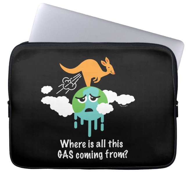 Kangaroo Methane Fart Laptop Sleeve (Front)