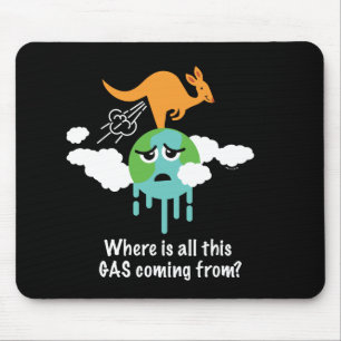 Kangaroo Methane Fart Mouse Pad