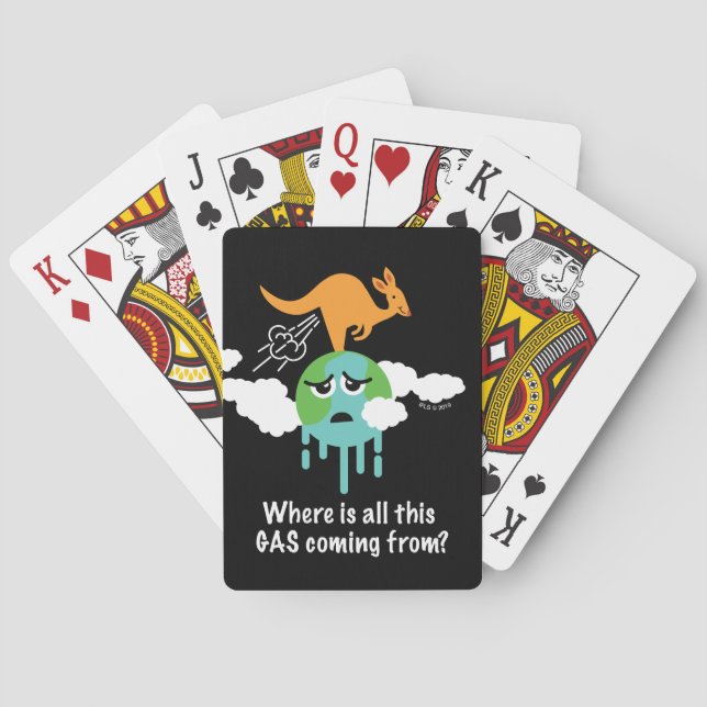 Kangaroo Methane Fart Playing Cards (Back)