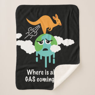 Kangaroo Methane Fart Sherpa Blanket