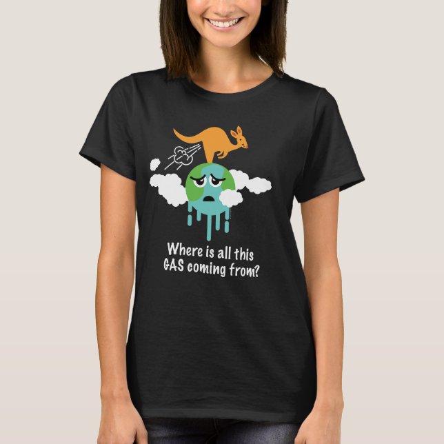 Kangaroo Methane Fart T-Shirt (Front)
