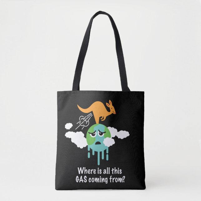 Kangaroo Methane Fart Tote Bag (Front)