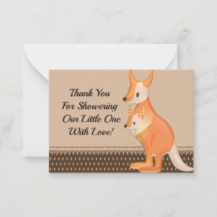 Kangaroo Mum And Her Baby Thank You Card