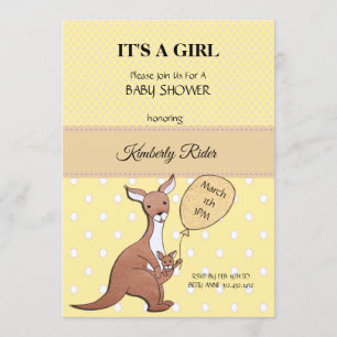 Kangaroo Mum Baby Shower Invitation