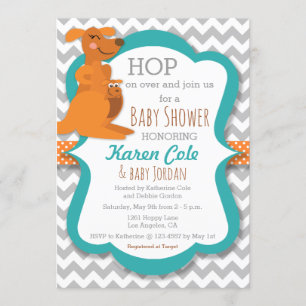 Kangaroo Mummy & Baby - Baby Shower Invitatoin Invitation