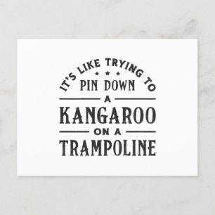 Kangaroo On A Trampoline Gymnast Trampolining Gift Postcard