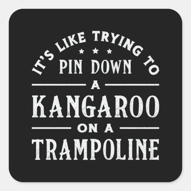 Kangaroo On A Trampoline Gymnast Trampolining Square Sticker (Front)