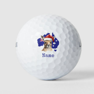 Kangaroo on Australia Flag  Golf Balls