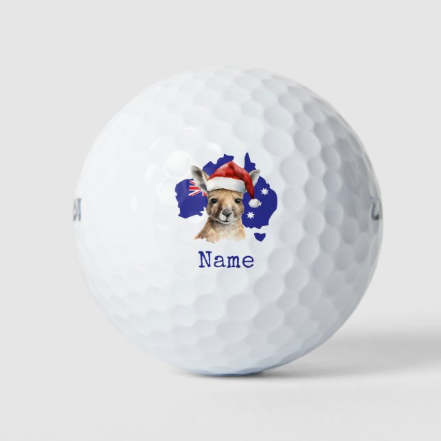 Kangaroo on Australia Flag  Golf Balls (Front)
