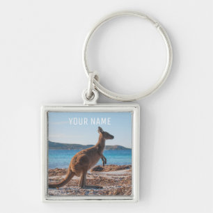 Kangaroo on the Beach Lucky Bay Australia Key Ring