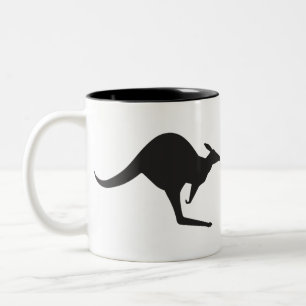 Kangaroo Outline Silhouette Two-Tone Coffee Mug
