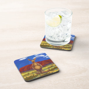 Kangaroo Party Centre Coaster