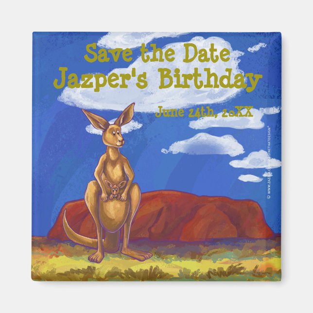 Kangaroo Party Centre Magnet (Front)