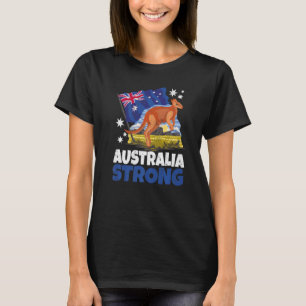 Kangaroo Patriotic Australian Flag Australia Stron T-Shirt