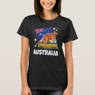 Kangaroo Patriotic Australian Flag Australia T-Shirt