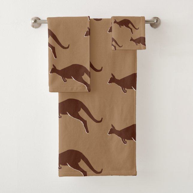 Kangaroo pattern  bath towel set (Insitu)