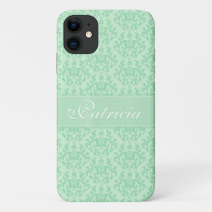 "Kangaroo Paws" damask soft green name ipod case