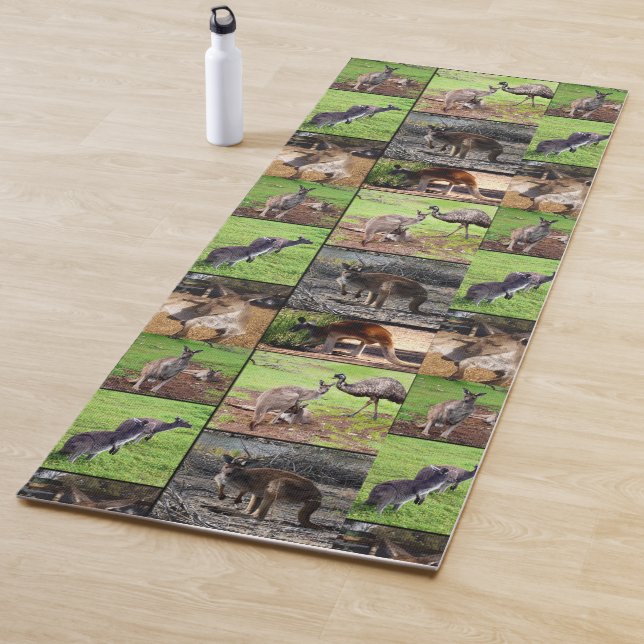 Kangaroo Photo Collage, Yoga Mat (In Situ)