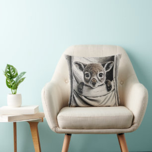 Kangaroo Pillow, Cute Baby Joey Design Cushion