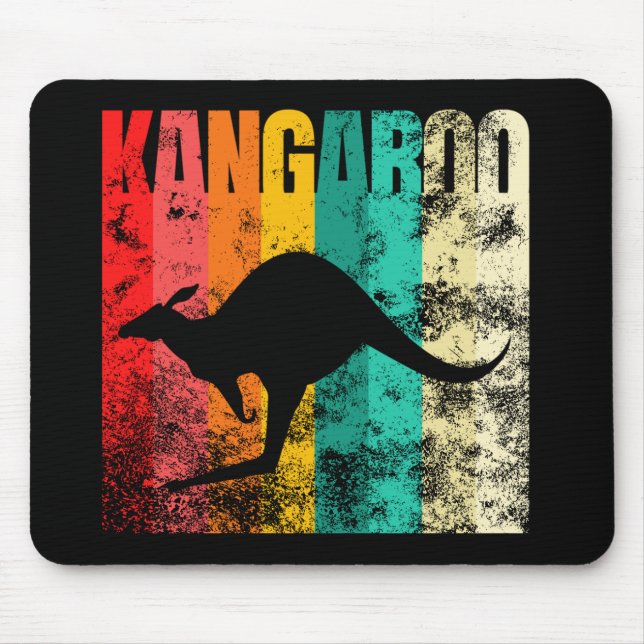 Kangaroo Retro Mouse Pad (Front)
